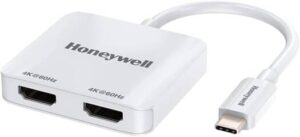 Honeywell Type C to Dual HDMI Adapter, 4K x 2K@60Hz Ultra HD Resolution, Compact & Portable, Compatible with All TypeC MacBook, Laptop, PC, Xbox, PS5, Consoles & Tablets