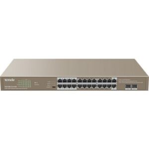 Tenda TEG1126P 24GE+2SFP Ethernet Switch: 24-Port PoE, 100/1000Mbps, 48Gbps Switching Capacity, 410W Power, 4 Modes | TEG1126P-24-410W