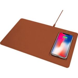 Powerology Fabric Qi Wireless Charging Mouse Pad 10W - Cognac | PLQMCO