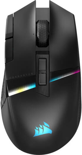Corsair Darkstar Wireless RGB MMO Gaming Mouse, MARKSMAN 26K Sensor, 26,000 DPI Resolution, 2.4GHz SLIPSTREAM, 1.8m Braided Fiber, Black | CH-931A011-EU
