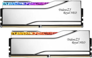G.SKILL Trident Z5 Royal Neo 32GB (2x16GB) DDR5 Dual Channel Desktop Memory, 8000 MT/s Memory Speed, CL38-48-48-128 CAS Latency, 1.45 Voltage, AMD EXPO Ready, Silver | F5-8000J3848H16GX2-TR5NS