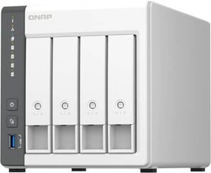 QNAP TS-433 4 Bay NAS, ARM 4-core Cortex-A55 2.0GHz Processor, 4 GB RAM, 4x 3.5-inch SATA 6Gb/s, 3Gb/s, 5 Gigabit Ethernet Port, 90W Power Supply, White | TS-433-4G-US