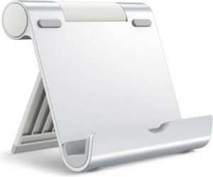JETech Tablet Stand, Adjustable Portable Desktop Holder, Foldable Dock for iPad/iPad Pro/Air/Mini, Galaxy Tab A8/A7 Lite/A7/S8/S7, Kindle, Tab/Phones(4-13"), Silver | 2061