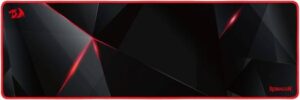 Redragon P015 Aquaris Large Extended Mouse Pad XXL, With Stitched Edges, 35.8 x 11.8 x 0.11 Inches, Premium Textured Mouse Mat, Non-Slip Water Resistant, Rubber Base, Cloth Material, Red/Black | P015