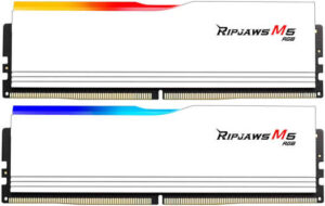G.SKILL Ripjaws M5 RGB Series 64GB (2x32GB) DDR5 Dual Channel Desktop Memory, 5600 MT/s Memory Speed, CL46-45-45-89 Latency, 1.10V Voltage, White | F5-5600J4645A32GX2-RM5RW