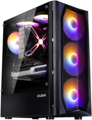 Zalman N4 Rev.1 ATX Mid-Tower Computer Case, Tempered Glass Side Panel, High Airflow, 120mm / 140mm Fans, Up to 240mm Radiator, Dust Filters, USB 3.0 / USB 2.0, LED Button, Black | ZM-N4-REV.1-BL