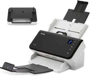 Kodak Alaris E1030 Scanner with Passport Flatbed Accessory, 30 PPM Simplex & 60 IPM Duplex, 80-Page Document Feeder, 600 DPI Resolution, 24/8-Bit Color/Grayscale Depth, White/Black |