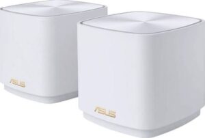 ASUS ZenWifi XD4 AX1800 Mini WiFi Router, Tri-band, WiFi 6, 2.4/5 GHz, 2x Gigabit LAN, White, Pack of 2 | 90IG05N0-MO3R40
