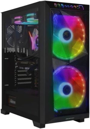 GAMDIAS Apollo M1 ELITE MID Tower PC Case with 2x 200mm ARGB and 1x120mm Rear Pre-Installed Fan with Side Tempered Glass Panel, 280mm Radiator Support, Magnetic Dust Filter, Black | APOLLO M1 ELITE BK