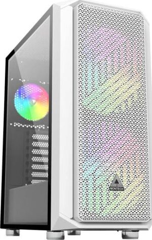 Montech AIR X ATX Mid-Tower Case, Super High Airflow, Pre-Installed Dual 200mm ARGB Fans, 120mm ARGB Fan, ARGB Controller, Motherboard Sync, Pull Out Tempered Glass - White | AIR X-WHT