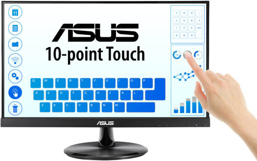 ASUS VT229H Touch Monitor - 21.5" FHD (1920x1080), 10-point Touch, IPS, 178° Wide Viewing Angle, Frameless, Flicker free, Low Blue Light, HDMI, 7H Hardness | 90LM0490-B01170