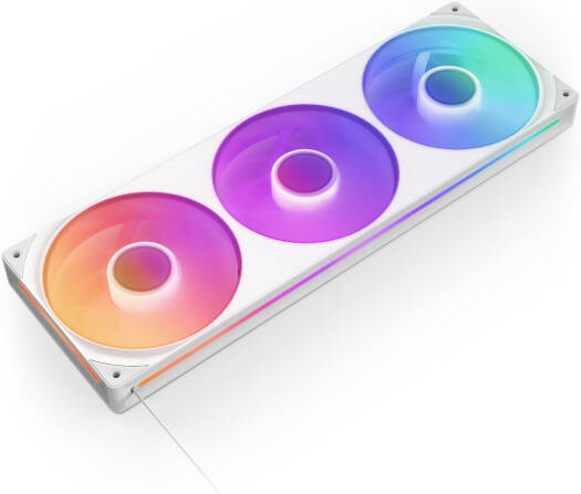 NZXT F360 RGB CORE 360mm RGB LED Single-Frame RGB Fan Unit, 120mm FDB Fans, Up to 2400 rpm Fan Speed, 75.12 CFM Airflow, PWM Fan Control, White | RF-U36HF-W1 - Image 2