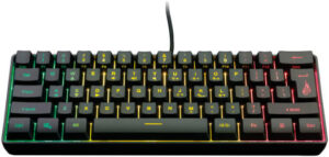 SureFire Kingpin X1 RGB 60% Wired Gaming Keyboard, 61 Keys, 25 Anti-Ghosting Keys, 8 Programmable Colors, 8ms Response Time, Membrane Technology, 1.8m Braided Cable, ENG Layout, Black | 48701