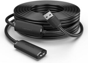 VENTION USB 2.0 Active Extension Cable, High-Speed Data Transfer Up to 480 Mbps, Signal Amplify Cable for Smart Laptop PC TV Xbox One SSD, Universal USB Compatiblity, 15 Meter, Black | CBKBN
