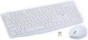HP CS10 Wireless Keyboard and Mouse Combo, 2.4 GHz Wireless Connection, Up to 1600 DPI Optical Sensors, Professional Optical Sensor, Optimized Keys, English Keyboard, White | 6NY41PA