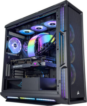 Titan X Gaming PC - AMD Ryzen 9 9900X3D 12 Cores 24 Threads, NVIDIA RTX 5090 32GB, 32GB DDR5 RAM 6000MHz, 2TB SSD Gen 5, 1000W 80 PLUS Gold PSU, 360mm Liquid Cooler, Wi-Fi + BT