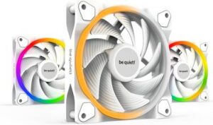 Be Quiet! Light Wings 120mm PWM High-Speed aRGB Case Fans, 9 Silence-Optimized Fan Blades, Up to 88.86 CFM Airflow & 2500 RPM Fan Speed, Rifle Bearing Technology, Triple Pack, White | BL101