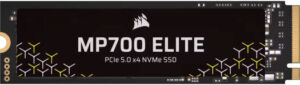 Corsair MP700 Elite M.2 2280 Internal SSD, 1TB Capacity, 4x PCIe Gen 5.0 Inteface, 10000MB/s Read & 8,500MB/s Write Speed, 3D TLC NAND Technology, SSD Smart Support, Black | CSSD-F1000GBMP700ENH