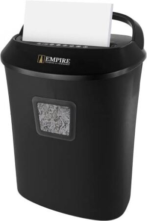 Empire Paper Shredder, Cross-Cut Type, 25 Liters, P-3 Security Level, Up to 14 Sheets at a Time, Safety Lock & 68 dB Low Noise, 5 Minutes Continuous Shredding, Automatic Auto-Jam, Black | OS1201C
