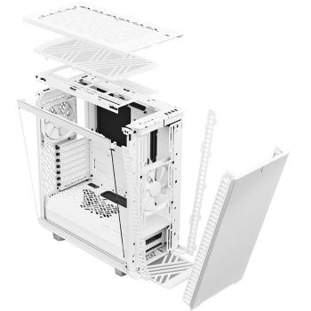 Fractal Design Define 7 Compact ATX Mid Tower Case, 7 Expansion Slots, 120/140mm Fan Size, 3.5"/2.5" Drive, Up To 360mm Radiator Support, Tempered Glass Side Panel, White | FD-C-DEF7C-04 - Image 9