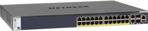 NETGEAR M4300-28G-PoE+ 26-Port 1G/10G PoE+ Managed Network Switch with SFP+, 128Gb/s Switching, 480W Power Budget, 95.2Mpps Fwd Rate, 24x Gb ETH PoE+, 2x 10G SFP+, 2x 10G ETH | GSM4328PA-100AJS