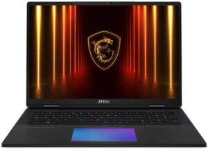 MSI Titan 18 HX AI A2XWJG Gaming Laptop, 18" UHD+ MiniLED 120Hz Display, Intel Core Ultra 9 285HX, 64GB RAM, 4TB SSD, GeForce RTX 5090 24GB GPU, English-Arabic KB, Win11, Core Black | 9S7-182421-057