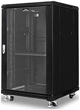 18u 600x600mm Floor Cabinet With 2 Fan & 1 Shelf IP-20 Rating, ETSI Standard, Black | 18u