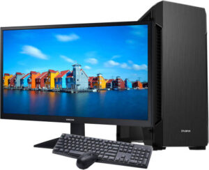 Office Desktop PC - Intel Core i7-14700K 20 Cores 28 Threads, Intel UHD Graphics 770, 16GB DDR5 RAM 5600MHz, 1TB SSD Gen 4, 650W 80 PLUS PSU, Wi-Fi + Keyboard and Mouse + 22'' FHD VA Flat Monitor