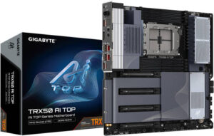 GIGABYTE TRX50 AI TOP E ATX sTR5 Motherboard, AMD TRX50 Chipset, 8x DDR5 DIMM Slots, Up to 2TB Max Memory, Wi-Fi 7 & BT 5.3 Connectivity, 4x PCIe 5.0 x16 Slot, 4x PCIe 5.0 M.2 UD Slots | TRX50-AI-TOP