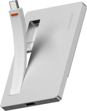 Sharge Disk Plus M.2 NVME SSD Enclosure, 0.24" SSD Enclosure,10Gbps Data Transfer, USB C 3.2 Gen2, Support up to 4TB(2230/2242 /2280 SSDs) MacBook, iPhone 16 Steam Deck, Silver | SD002