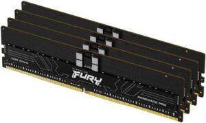 Kingston FURY Renegade Pro 128GB (32GB x4) DDR5 ECC Desktop Memory Kit, 5600MT/s Memory Speed, CL 36 Latecy, Overclocking with ECC, Intel® XMP 3.0 & AMD EXPO, 288-Pin | KF556R36RBK4-128