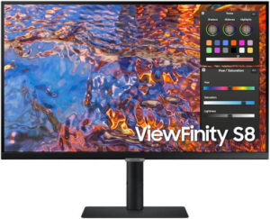 SAMSUNG ViewFinity S8 27" 4K UHD Monitor with DCI-P3 98%, HDR & USB Type-C, 5ms Response Time, DCI-P3 98%, 1.07B Color Support, VESA DisplayHDR 400, IPS Panel - Black | LS27B800PXMXUE