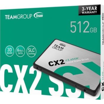 Team Group CX2 2.5" 512GB SATA III 3D NAND Internal SSD, Read/Write Up to 530/470 MB/s, SATA III 6Gb/s, DC +5 Voltage, 1,000000Hr MTBF, 800TB Written Terrabyte | T253X6512G0C101 - Image 4