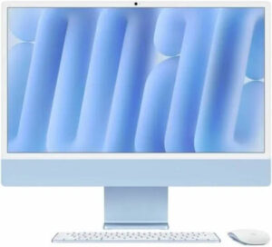 Apple iMac with 24-inch Retina 4.5K Display, M4 Chip with 10-core CPU and 10-core GPU, 16GB RAM, 512GB SSD, Mac OS TouchID, Blue | MWV33X/A