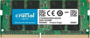 Crucial Single DDR4 32GB DDR4 Laptop Memory, 3200 MHz Clock Speed, CL22 CAS Latency, 1.2V Memory Voltage, 260-Pin, Non-ECC, Unbuffered | CT32G4SFD832A
