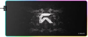 Cybeart Signature Aurora Mouse Pad, Premium LED RGB Lighting, Micro-woven Cloth, Spill Proof Surface, Never Fray Edges W/ Reinforced Stitching, Esports Grade Never-Slip Base, XXL, Black | SGNTRRR