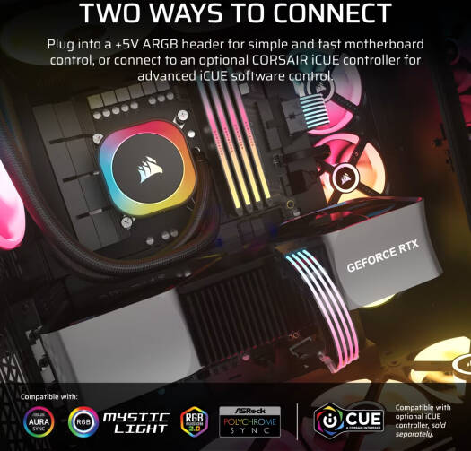 Corsair ARGB PSU Cable Strips, 2x Strips with 100 Individually Addressable RGB LEDs Each, Simple +5V ARGB Motherboard Control | CP-8920282 - Image 5