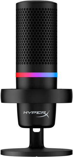 HyperX Duocast 4P5E2AA USB Microphone, Designed For Streaming, Low Profile Shock Mount, Tap To Mute Sensor, Two Polar Patterns, Compatible For Windows / Mac, Chinese Box, Black | 4P5E2AA-CB