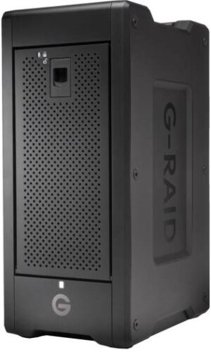 SanDisk Professional 48TB G-RAID Shuttle 8 8-Bay RAID Array, SATA III 3.5" Drive Bays, Read Speeds Up to 1690 MB/s, Write Speeds Up to 1490 MB/s, 2x TB3/USB 3.2 Gen 2, Black | SDPH48H-048T-MBAAB