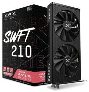 XFX Speedster SWFT 210 AMD Radeon RX 6600 XT Core Graphics Card, 8GB GDDR6 128 Bit, 16 Gbps, 2359 MHz Game Clock, AMD RDNA 2, PCI-E 4.0, HDMI 3xDP | RX-66XT8DFDQ