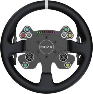 MOZA CS V2P Steering Wheel, 13 Inches Diameter, Magnetic Shifter, Forged Carbon Fiber, Customized Quick Release, RGB Sequential Shifter Light Indicator, Aluminum Alloy Frame, Black | CS-V2P
