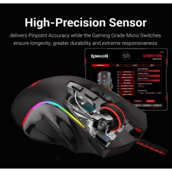 Redragon K552 Tenkeyless Wired Mechanical Gaming Keyboard and Mouse Combo, RGB LED Backlit, With Arrow Key, 7200 DPI Mouse, For Windows PC Gamers, English Layout, Black | K552-RGB-BA - Image 5