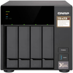 QNAP 4-Bay NAS, AMD RX-421ND 2.1~3.4 GHz, 8GB DDR4 RAM (Max 64GB), 8x 2.5"/3.5" + 2x M.2 2280/2260 SATA 6Gb/s slots, 4x GbE LAN, Optional 10GbE PCIe Expansion | TS-473-8G
