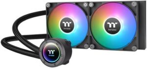Thermaltake TH240 V2 aRGB All-In-One Liquid Cooler, 240mm Radiator Size, 2x CT120mm aRGB Fans, 2000 RPM Fan Speed, 57.05 CFM Fan Airflow, Hydraulic Bearing Type Fan, Black | CL-W361-PL12SW-A