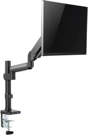 Skill Tech SSH T26C012UP Single Monitor Gas Spring Arm With USB Ports, Premium Matte Black Design, Max. Capacity 1.5-8kg 3.3lbs~17.6lbs per Screen, Max VESA 100x100mm | T26C012UP