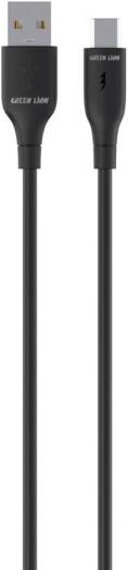 Green Lion USB-A TO USB-C PVC Cable 30 CM,480Mbps Transfer Speed,Wide Compatible,Secure & Safe,Charge & Sync,Withstanding +10000 Bedings,PVC Cable,15W - Black