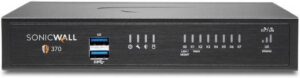 SonicWall TZ370 FW, Essential Ed., 1.50 Gbps IPS/App Inspect, 3 Gbps FW Inspect, 8x1 GbE Ports, 2x USB 3.0, Black | 02-SSC-6817