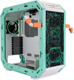 InWin Monster A Lab Series E-ATX Mid Tower PC Case, 4x Pre-Installed ASL120 Fans, Tempered Glass, SECC, & ABS Materials, Max 390mm GPU & 360mm Radiator Support, Robert Design | IW-CS-CASEMONSTERS-001