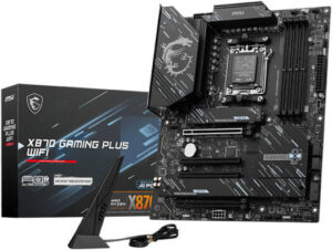 MSI X870 GAMING PLUS WIFI AM5 ATX Motherboard, AMD X870 Chipset, 4x DDR5 UDIMM Slots, Up to 256GB Max Memory, 1x PCIe Gen5 x16, 3x M.2 Slots, Wi-Fi 7 & BT 5.4 Connectivity | 911-7E47-011