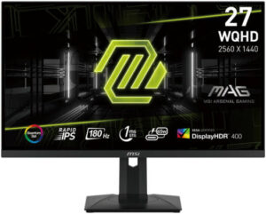 MSI MAG 274QRF QD E2 Gaming Monitor, 27" WQHD Rapid IPS Display, 180Hz Refresh Rate, 1ms (GtG) Response Time, Adaptive Sync Technology, 1.07B Display Color, Black | MAG-274QRF-QD-E2